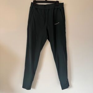 Alphalete Pro Elite Joggers Drawstring Athletic Pants Teal Luon Stretch Sz L